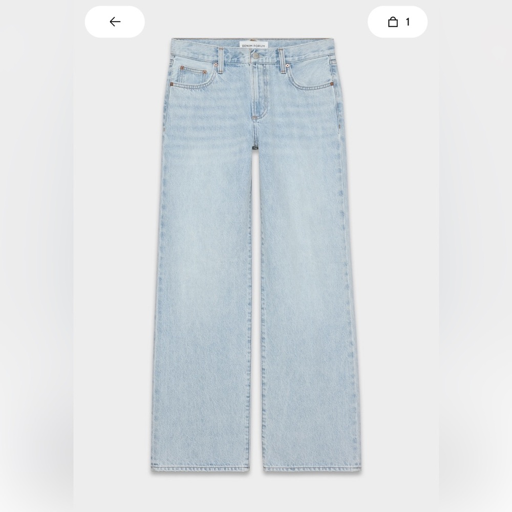 Denim Forum Pale Blue Wide Leg Jeans